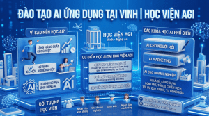 Học AI tại Vinh – Học viện AGI đào tạo AI ứng dụng thực tế, giúp bạn sử dụng công cụ AI trong marketing, kinh doanh và nâng cao hiệu suất làm việc.